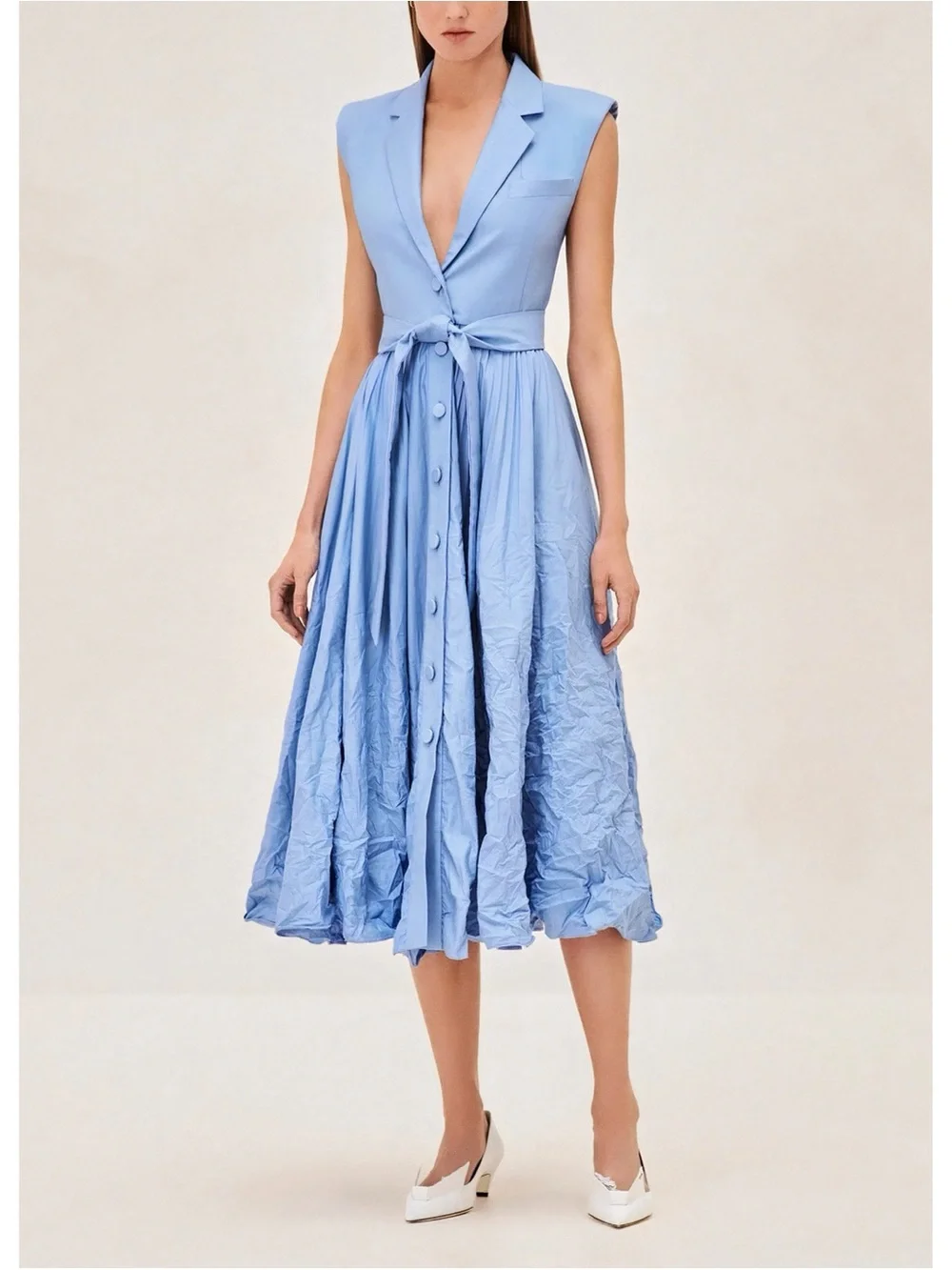 alexis wrap midi dress Alexis | Dresses | Alexis Midi Blue Buttonfront Sleeveless Beau Cottonblend  Dress